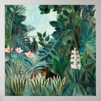 Henri Rousseau Virgin Forest Landscape Botanical
