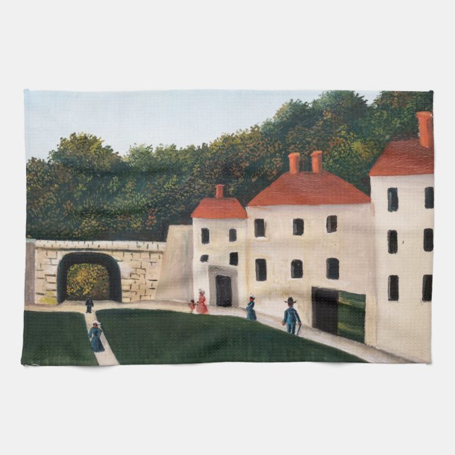 Henri Rousseau - Walkers in a Park Tea Towel (Horizontal)