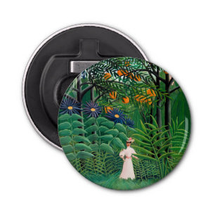 Henri Rousseau - Woman Walking in an Exotic Forest Bottle Opener