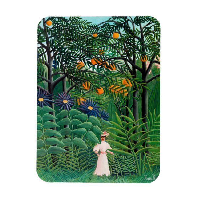 Henri Rousseau - Woman Walking in an Exotic Forest Magnet (Vertical)