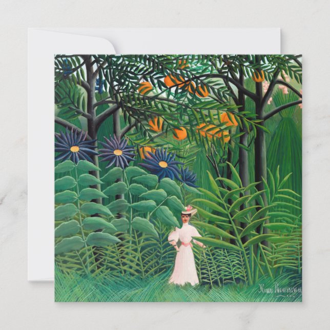 Henri Rousseau - Woman Walking in an Exotic Forest Thank You Card (Front)