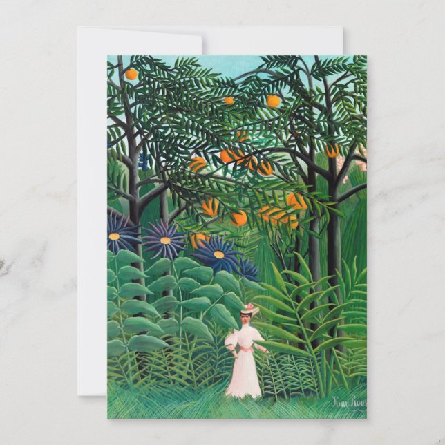Henri Rousseau - Woman Walking in an Exotic Forest Thank You Card (Front)