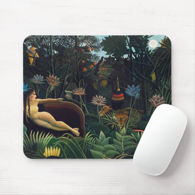 Henri Rousseau's The Dream (1910) Mouse Mat (With Mouse)