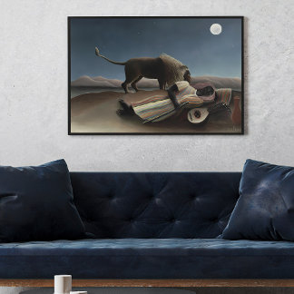 Henri Rousseau's The Sleeping Gypsy (1897) famous  Poster