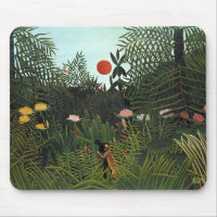 Henri Rousseau's Virgin Forest with Sunset (1910)