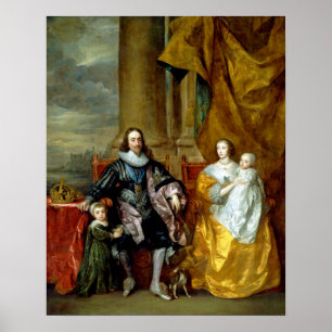 Henrietta Maria and Charles I by Van Dyck Poster