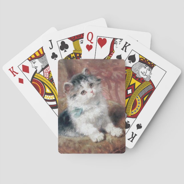 Henriette Ronner Knip Kitten Painting Playing Cards (Back)