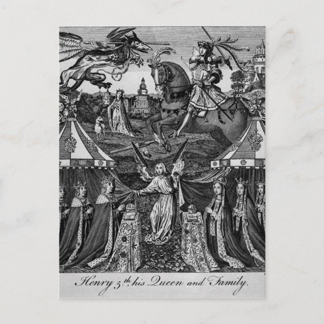 Henry 5th, his Queen and Family Postcard (Front)