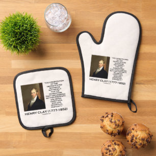 Henry Clay Constitution Of United States Posterity Oven Mitt & Pot Holder Set