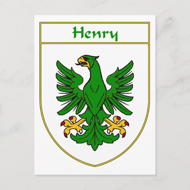 Henry Coat of Arms/Family Crest Postcard (Front)