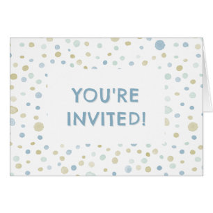 Henry Confetti Watercolor Dots Birthday Invite