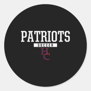 Henry County Patriots Logo Soccer Hs Classic Round Sticker