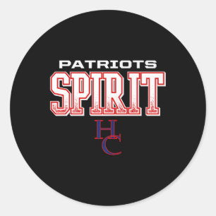 Henry County Patriots Logo Spirit Hs Classic Round Sticker