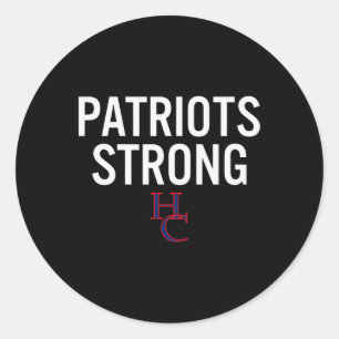Henry County Patriots Logo Strong Hs Classic Round Sticker