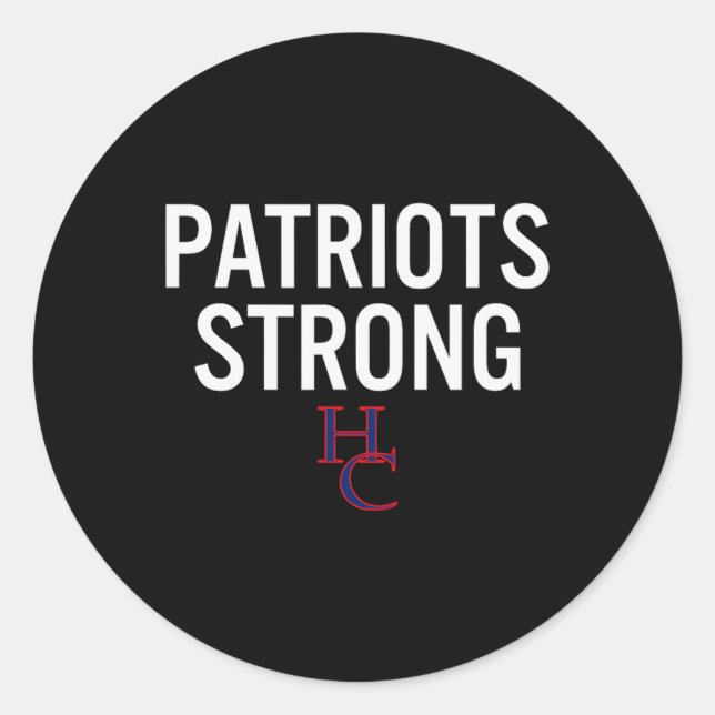 Henry County Patriots Logo Strong Hs  Classic Round Sticker (Front)