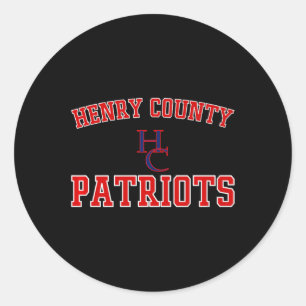 Henry County Patriots Logo Varsity Hs Classic Round Sticker