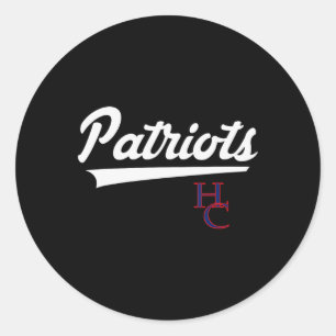 Henry County Patriots Logo Vintage Swoosh Hs Classic Round Sticker