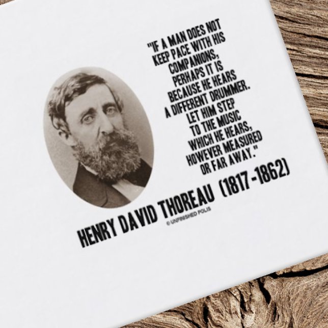 Henry David Thoreau Different Drummer Quote Business Card (Timeless Thoreau quote business card for any entrepreneur who hears a different drummer)