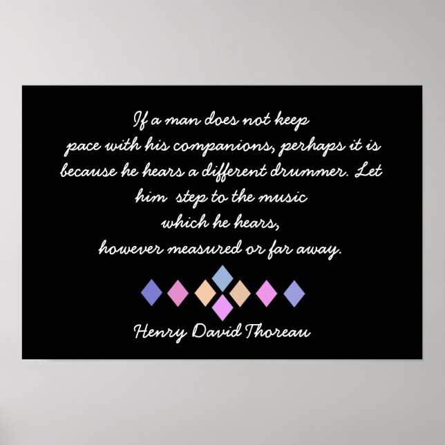Henry David Thoreau - Different Drummer quote Poster (Front)