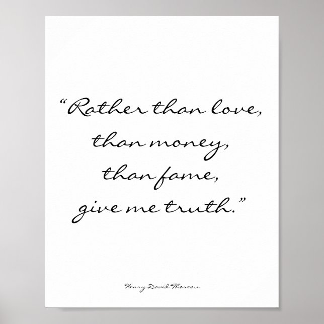 Henry David Thoreau Inspirational Quote Art Poster (Front)