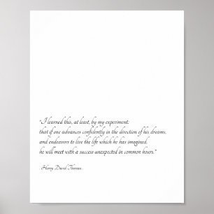 Henry David Thoreau Inspirational Quote Art Poster