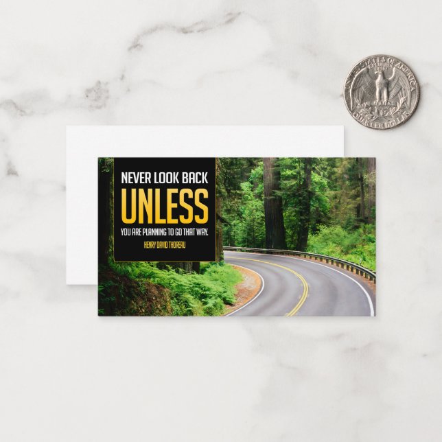 Henry David Thoreau Inspirational Quote "Back" Card (Front/Back In Situ)