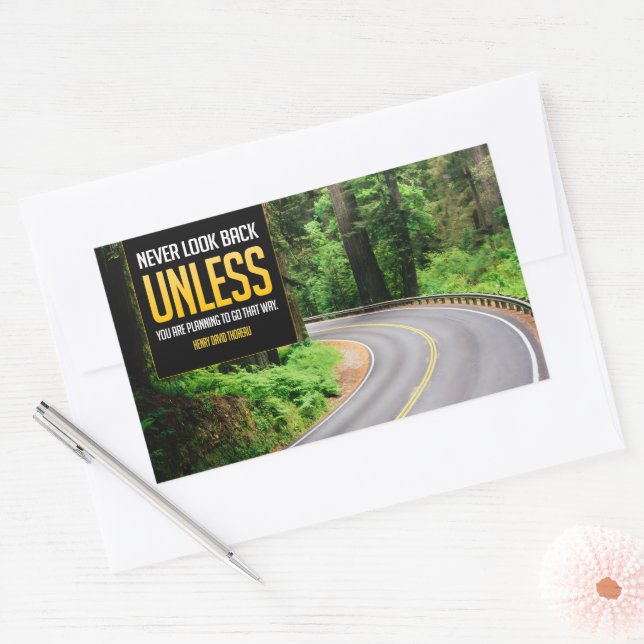 Henry David Thoreau Inspirational Quote "Back" Rectangular Sticker (Envelope)