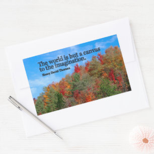 Henry David Thoreau Inspirational Quote "Canvas" Rectangular Sticker