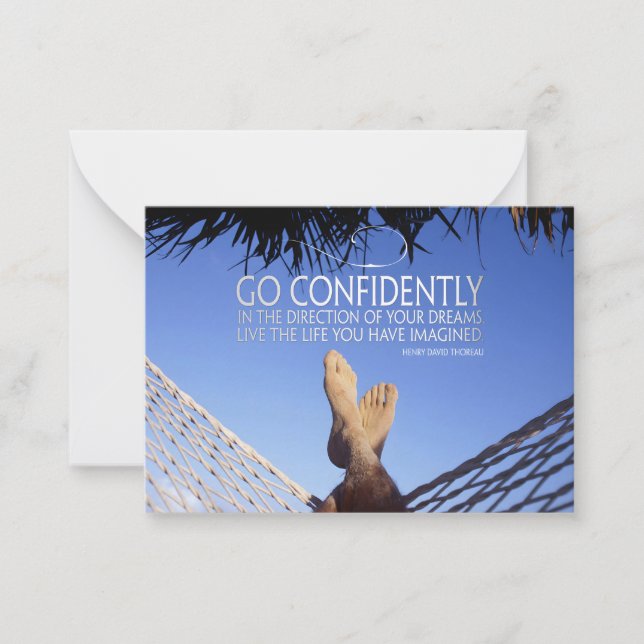 Henry David Thoreau Inspirational Quote Confidence Card (Front)