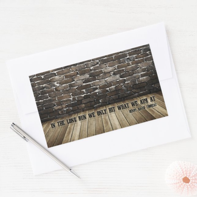 Henry David Thoreau Inspirational Quote "Hit" Rectangular Sticker (Envelope)