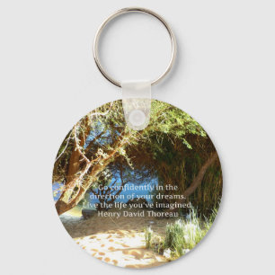 Henry David Thoreau Motivational Dream Quotation Key Ring