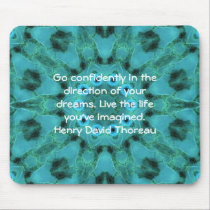 Henry David Thoreau Motivational Dream Quotation Mouse Mat
