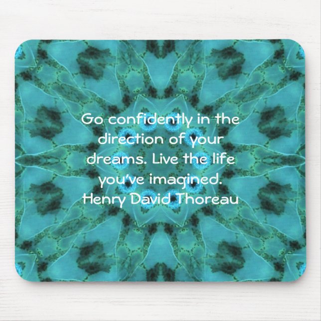 Henry David Thoreau Motivational Dream Quotation Mouse Mat (Front)