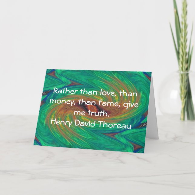Henry David Thoreau Wisdom Quotation Saying Card (Front)