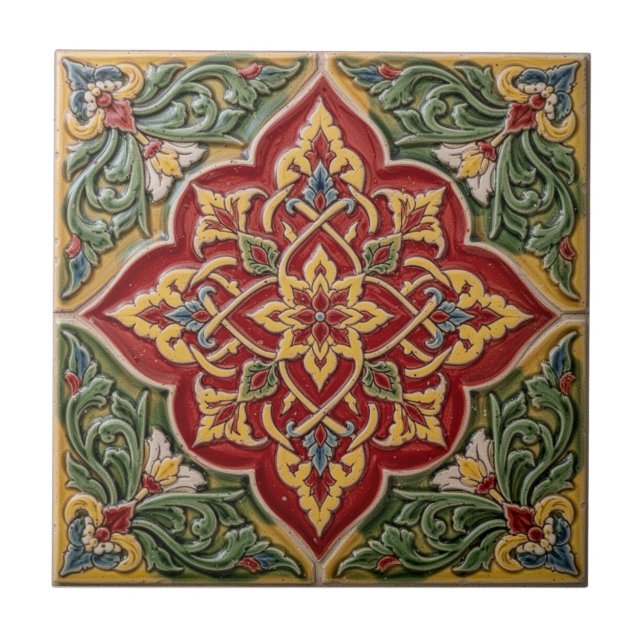 Henry Dearle Persian Floral Pattern Floral Design Tile (Front)