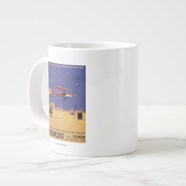 Henry Farman Flies at Issy-les-Moulineaux Large Coffee Mug (Front Left)