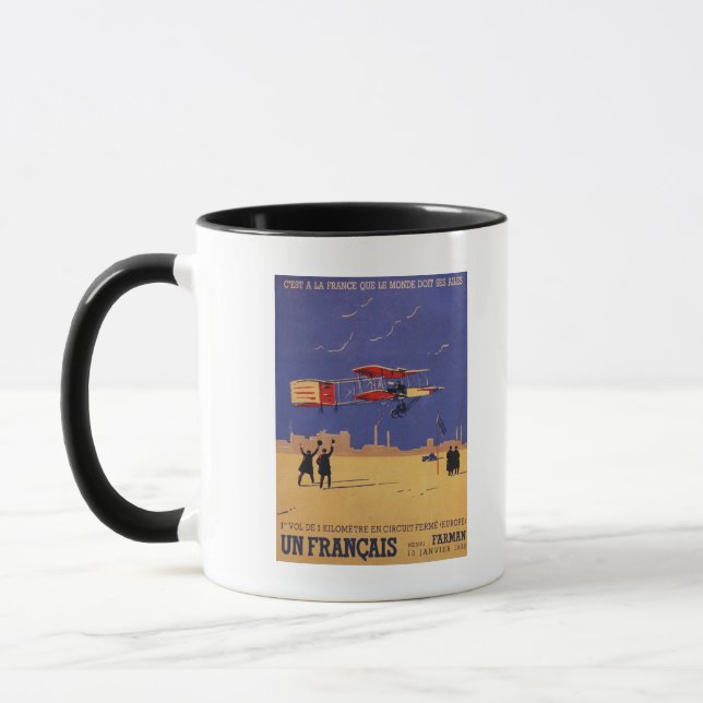 Henry Farman Flies at Issy-les-Moulineaux Mug (Left)