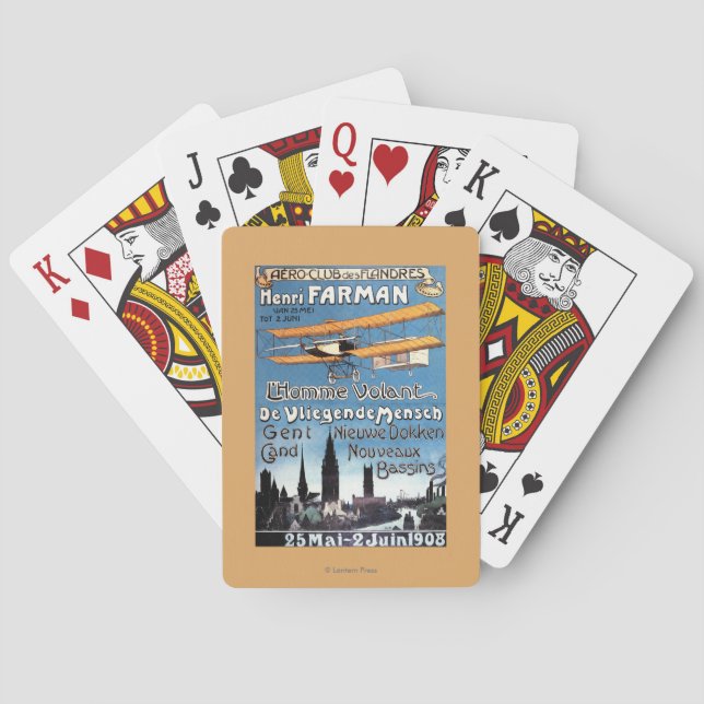 Henry Farman Flies the Flying Man Promo Poster Playing Cards (Back)