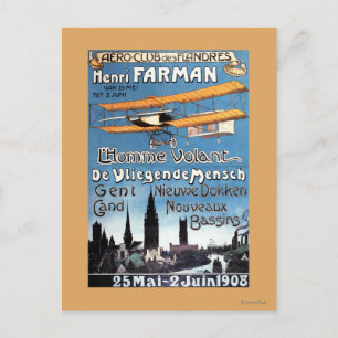 Henry Farman Flies the Flying Man Promo Poster Postcard