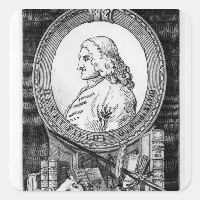 Henry Fielding  at the Age of Forty Eight Square Sticker (Front)