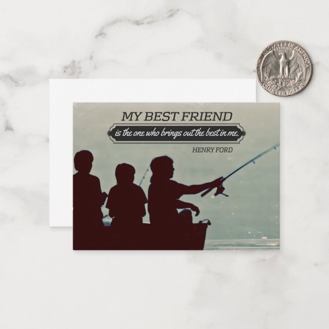 Henry Ford Inspirational Quote "Best friend" Card (Front/Back In Situ)