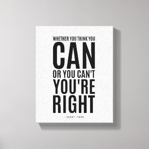 Henry Ford Inspirational Quote Canvas Print