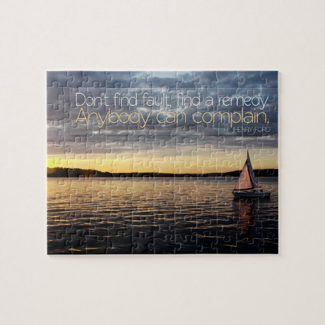 Henry Ford Inspirational Quote "Find a remedy" Jigsaw Puzzle (Horizontal)
