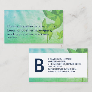 henry ford success quote business card