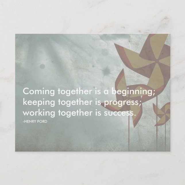 henry ford success quote postcard (Front)