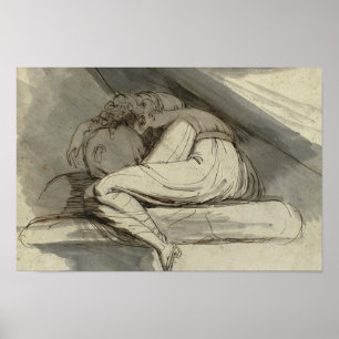 Henry Fuseli - Woman Sitting, Curled Up Poster