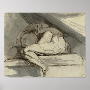 Henry Fuseli - Woman Sitting, Curled Up Poster