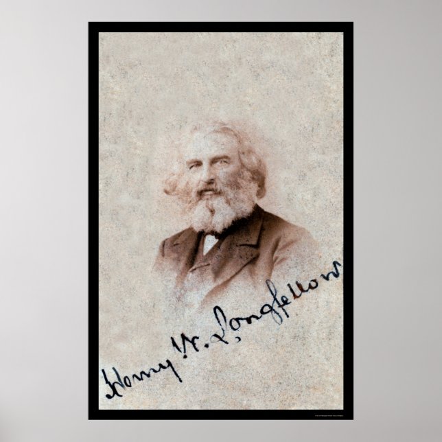 Henry Longfellow Signed Card 1860 Poster (Front)