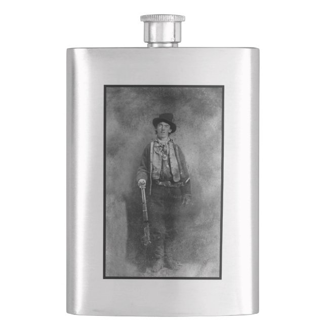Henry McCarty, Billy the Outlaw Kid of Old West Hip Flask (Front)