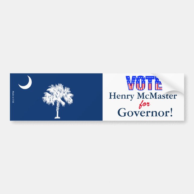 Henry McMaster for Governor Bumper Sticker (Front)